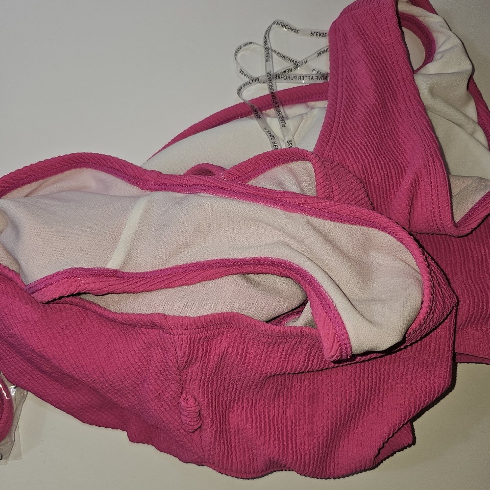 Michael Kors Cerise One Shoulder Cutout One Piece Swimsuit Pink Size 14 NWT - Picture 6 of 13